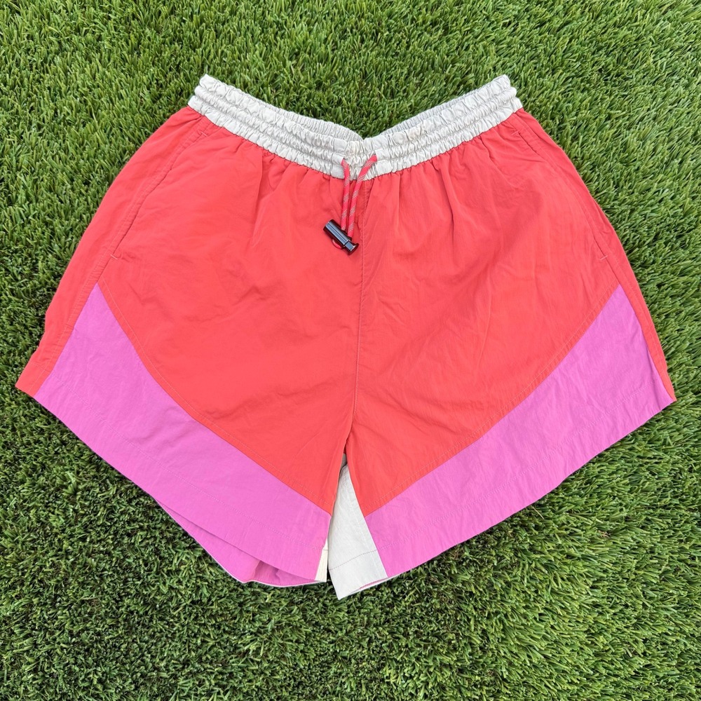 Lululemon Colorblock Athletic Shorts‎ Red Pink Grey Size 2 LW7BNUS